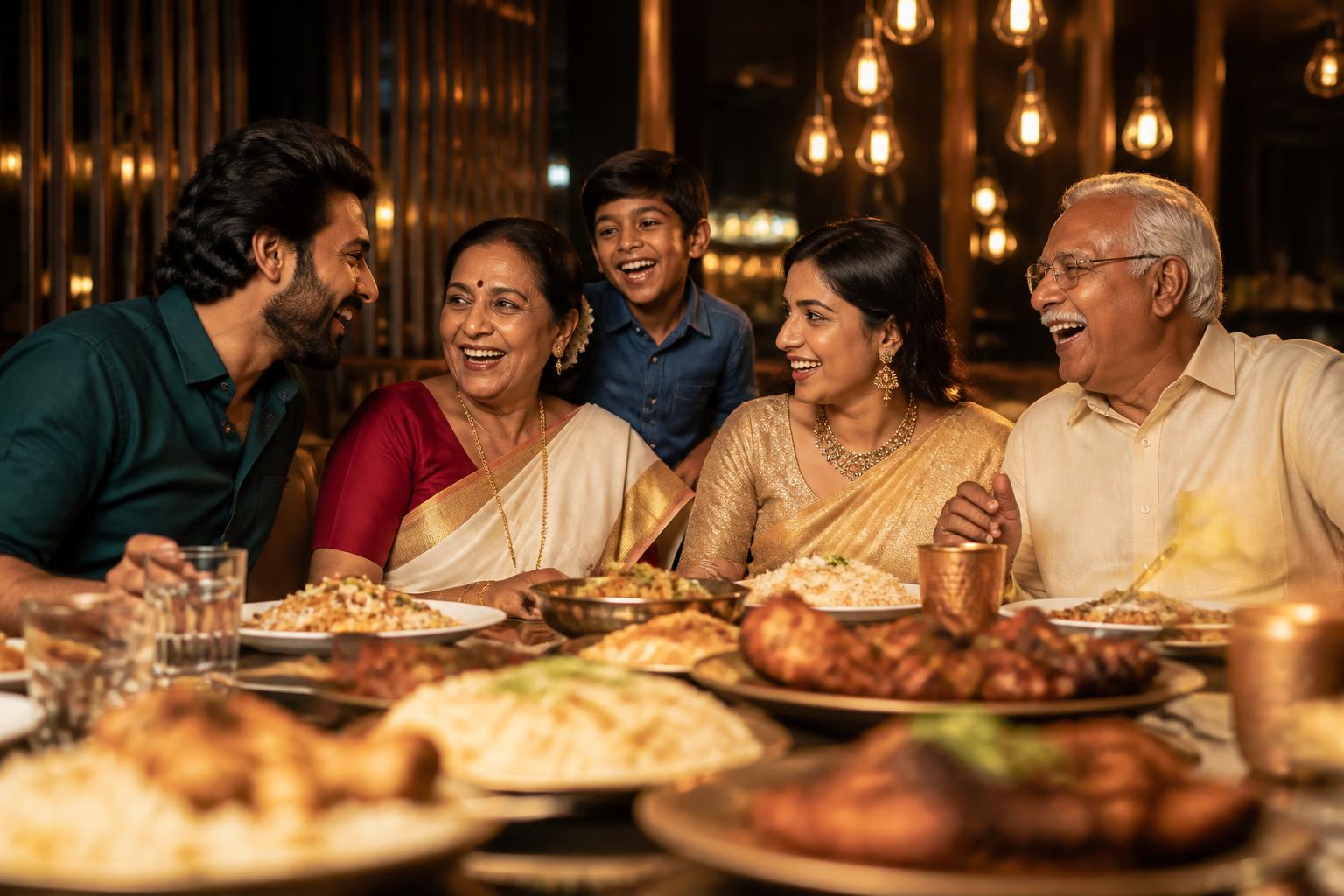 Families dining at Irani