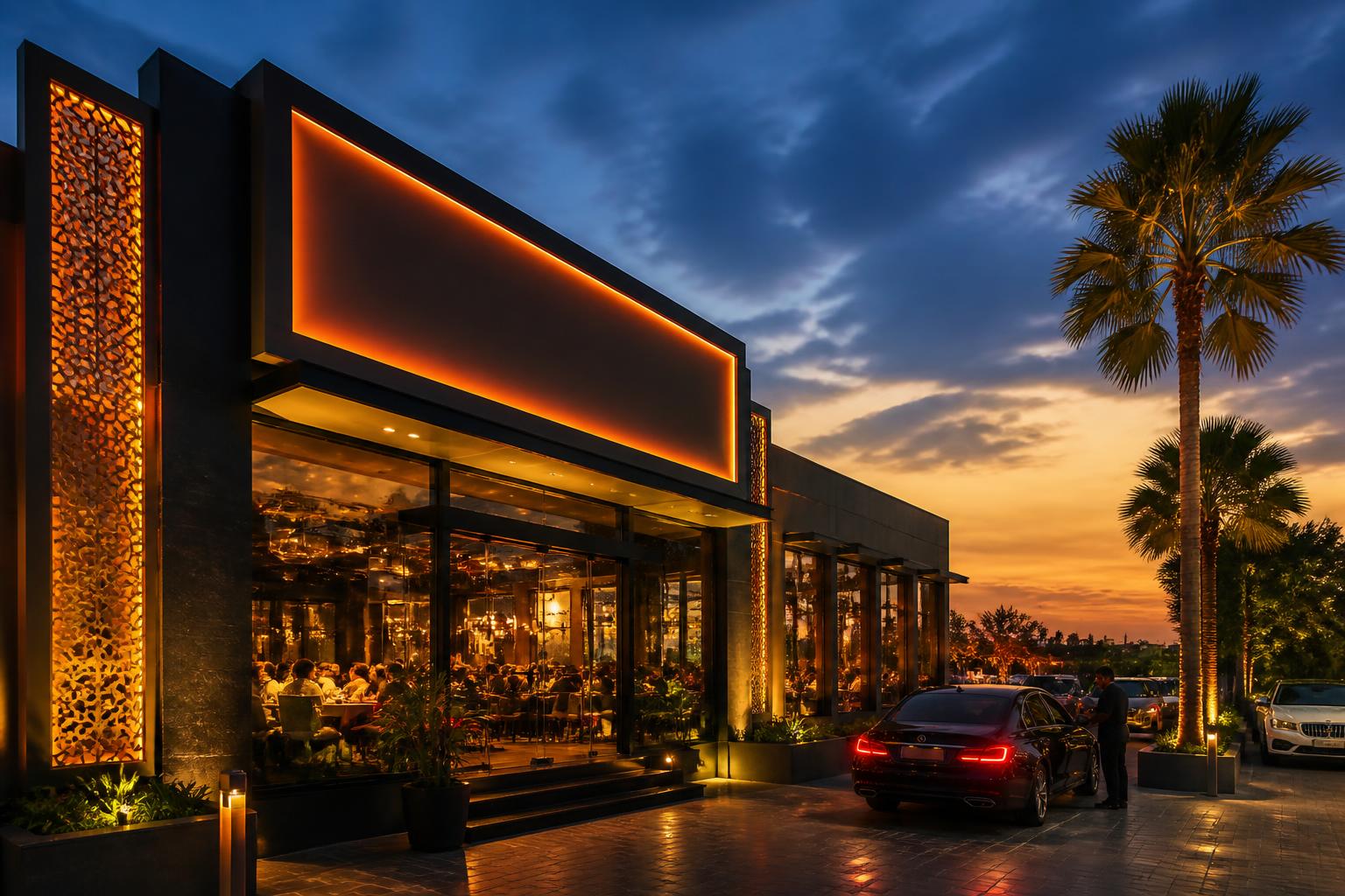 Irani flagship outlet at dusk
